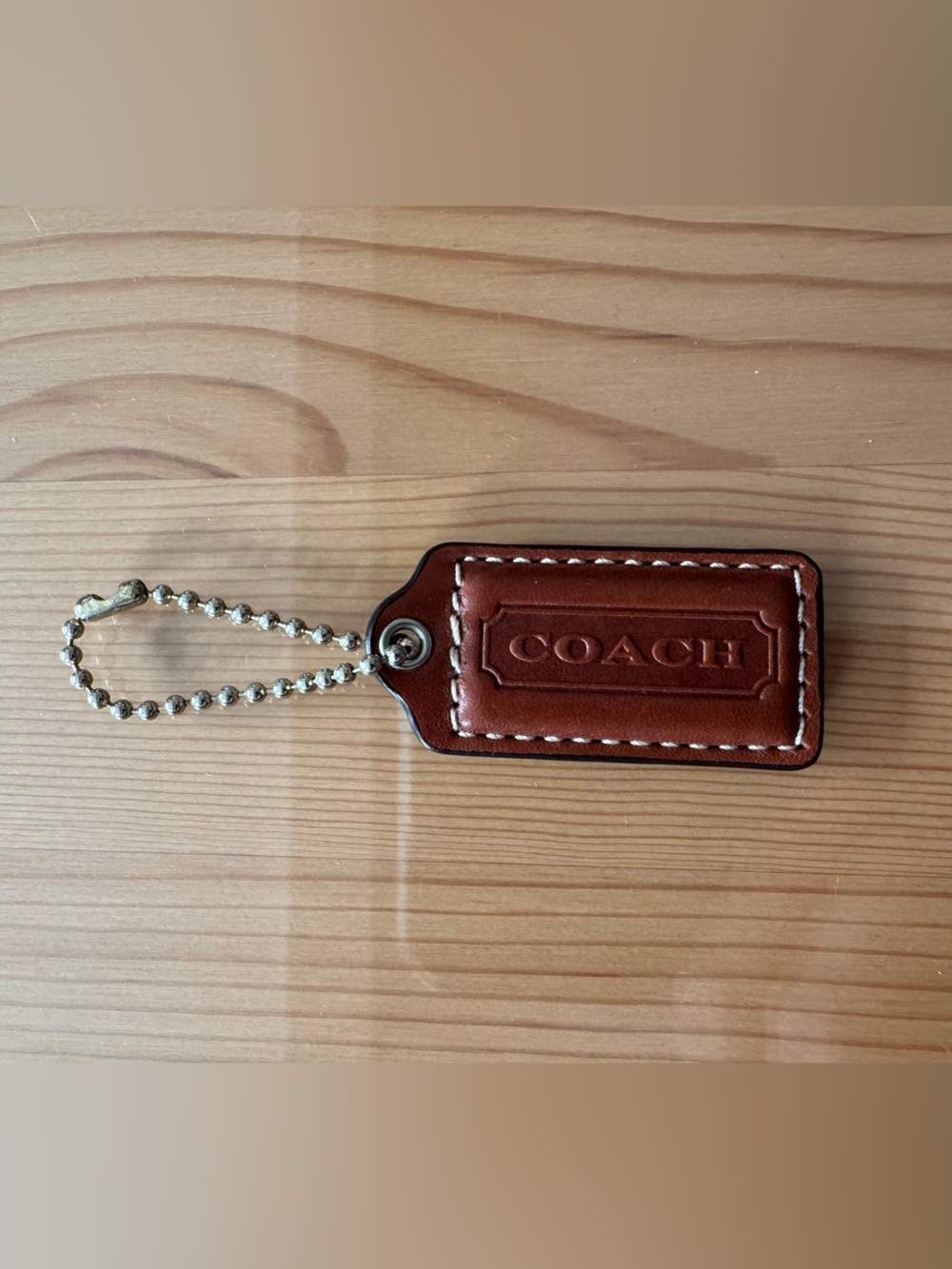 Coach Leather Keychain Tag - Brown